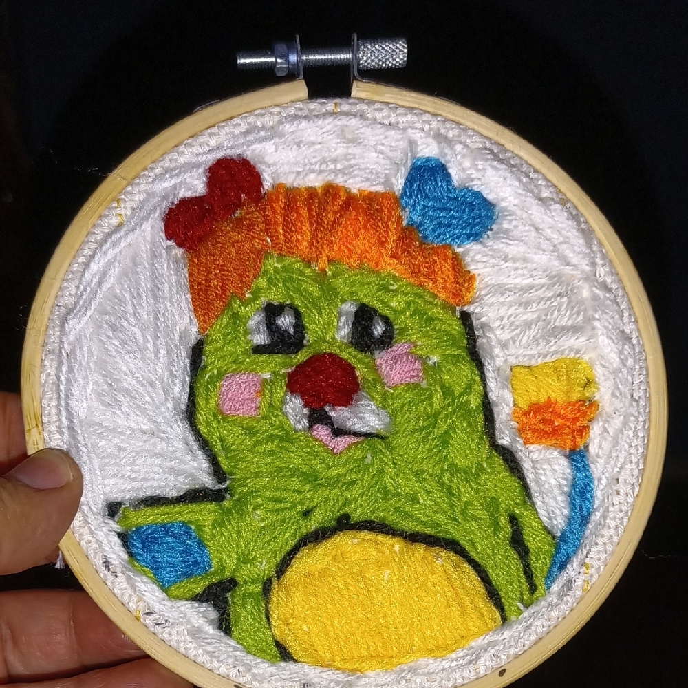 80s Putter Popple Embroidered Wall Art With  Hoop